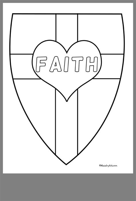 shield  faith coloring page armor god  kids sketch coloring page