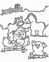 Farm Animals Coloring Pages Animal Kids Funny Sheets Printable Choose Board Flower sketch template