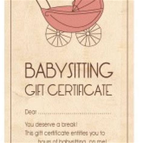 babysitting gift certificate printable tip junkie