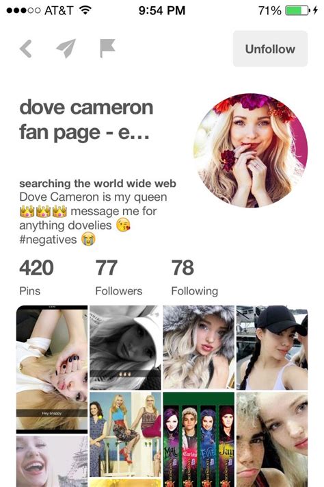 go follow dove cameron fan she not the real dove just a