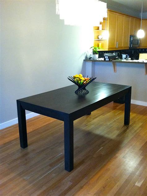 black dining table oak parsons design  wicked boxcar