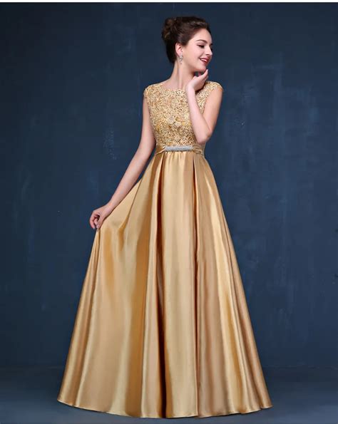 sequin long gold evening dresses   arrival women elegant golden formal gowns dinner dress