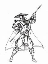 Raiden Sketch Mortal Kombat Drawings Scale sketch template