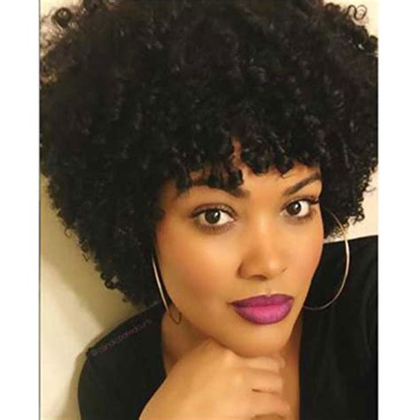 Natural Black Afro Wig Kinky Curly Short Hair Wigs For Black Women