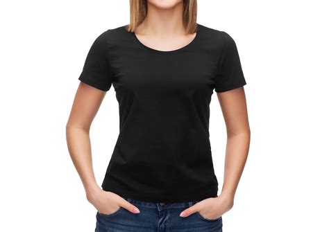 smiling woman  blank black  shirt  pulse