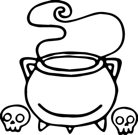 witch cauldron halloween drawing coloring page wecoloringpagecom