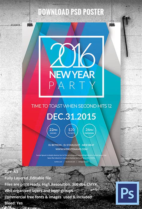 sample  year poster templates   psd eps