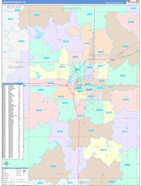 lancaster county ne zip code maps color cast
