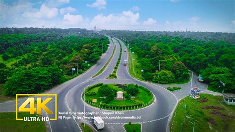 jamuna bridge highway road drone footage birds eye view shijarjgong  drone media bangladesh