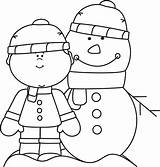 Snowman Boy Clip Mycutegraphics Coloring Pages sketch template