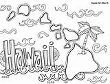 Hawaii Coloring Hawaiian Pages Luau Island Aloha Printables Drawing Islands State Doodle Themed Crafts Printable Theme Kids States Harbor Pearl sketch template