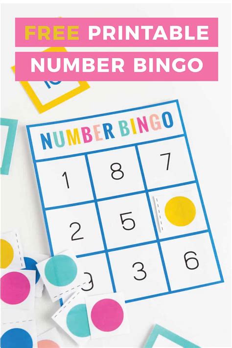 printable number bingo design eat repeat