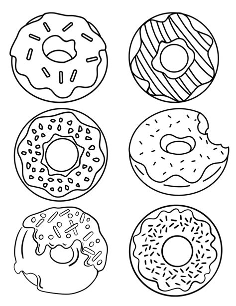cute donut coloring pages  kids  adults