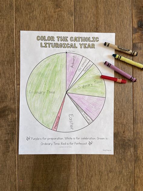 liturgical calendar printable coloring page sheet lazy liturgical year