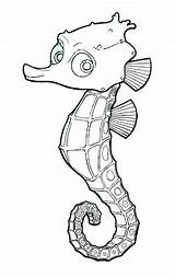 Seahorse Nemo sketch template