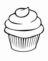Cupcake Drawing Clipart Line Pages Library Outline Coloring sketch template