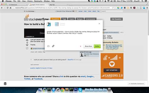 google chrome extension   build  buffer  overlay dialog  popup  browser action