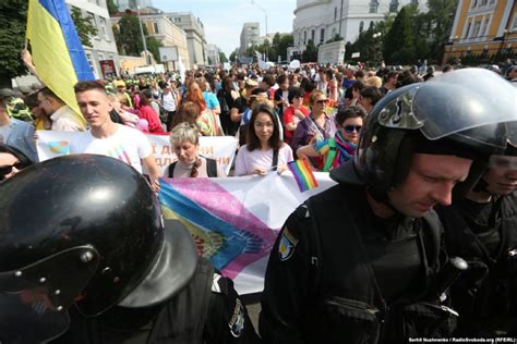 gay parade in kiev with 5 1 police marcher ratio 6 nationalists