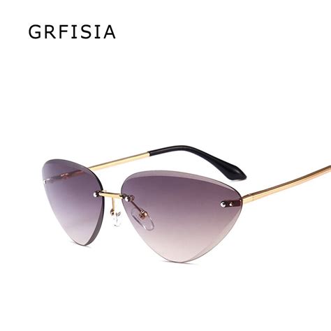 grfisia rimless sunglasses women brand designer cat eye sunglasses