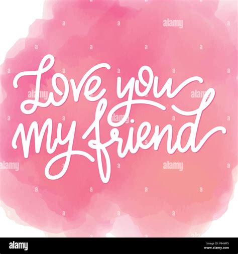 friendship day hand drawn lettering love   friend vector