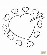 Corazones Coeur Fleche Cupidon Herz Frecce Desenhos Rosen Cupid Supercoloring Gratistodo Encuentras Coração Flechado sketch template