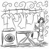 Laundry Drawing Clipart Clothes Iron Service Wash Ironing Google Stock sketch template
