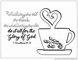 Coloring Tea Pages Coffee Corinthians Cup sketch template