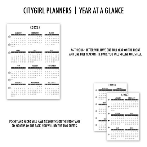 year   glance calendar  lamination citygirl planners