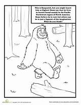 Bigfoot Coloring Sasquatch Pages Worksheet Kids Color Birthday Choose Board sketch template