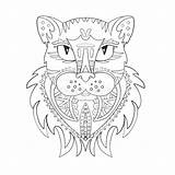 Panther Zentangle sketch template