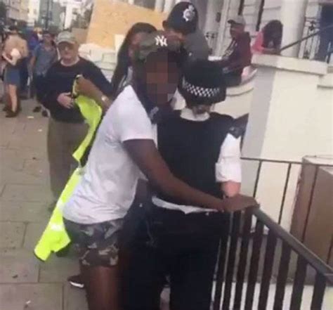 met police investigate video of man assaulting woman officer at