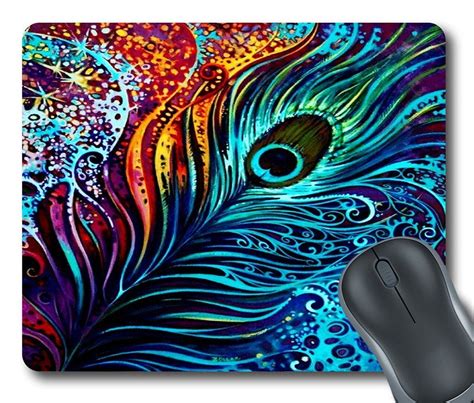 gckg colorful peacock design mouse pad personalized unique rectangle gaming mousepad