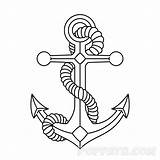 Anchor Drawing Getdrawings Draw Tattoo Paintingvalley Collection sketch template
