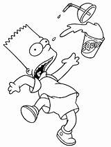 Bart Coloring Squished Oops Drink Pages Categories Simpsons sketch template