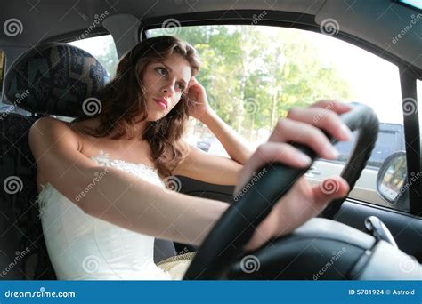 girl driver stock photo image  hairs female glance