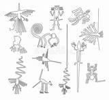 Nazca Lignes Désert Pérou Créatures sketch template