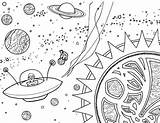Coloring Alien Spaceship Pages Characters Printable Drawing Kb Netart sketch template
