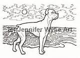 Boxer Coloring sketch template