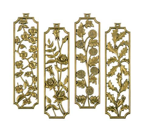 Vintage Sexton Floral Four Seasons Gold Wall Decor Etsy In 2021