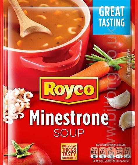royco soup minestrone  sachet susmans  beef biltong company