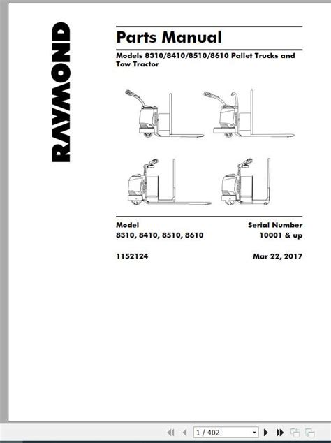 raymond pallet trucks   schematics diagram part maintenance manual