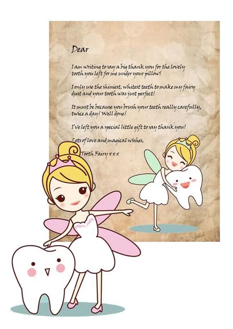 tooth fairy letter set printable letters  tooth fairy instant