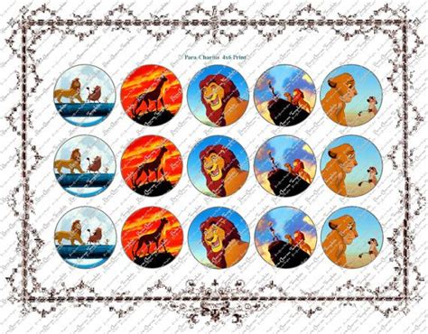 disney lion king   bottlecap charms  creativedigitals  lion king  disney lion