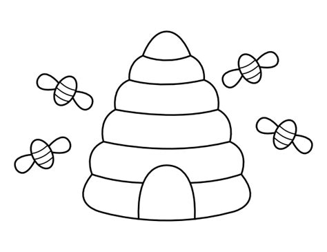 printable beehive coloring page