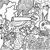 Coloring Pages Weed Stoner Leaf Psychedelic Print Trippy 420 Color 70s Printable Drawing Pot Sheet Book Getdrawings Getcolorings Sketch Tumblr sketch template