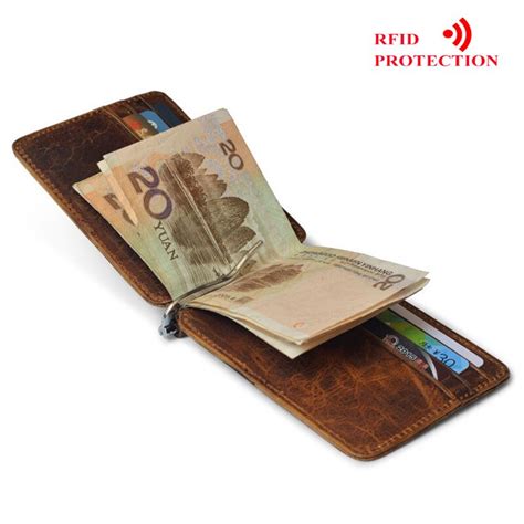 buy mrf rfid blocking leather money clip metal