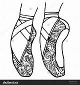 Shoes Coloring Pages Pointe Ballet Shoe Ballerina Expert Drawing Getdrawings Getcolorings Printable Color Print Colorings sketch template