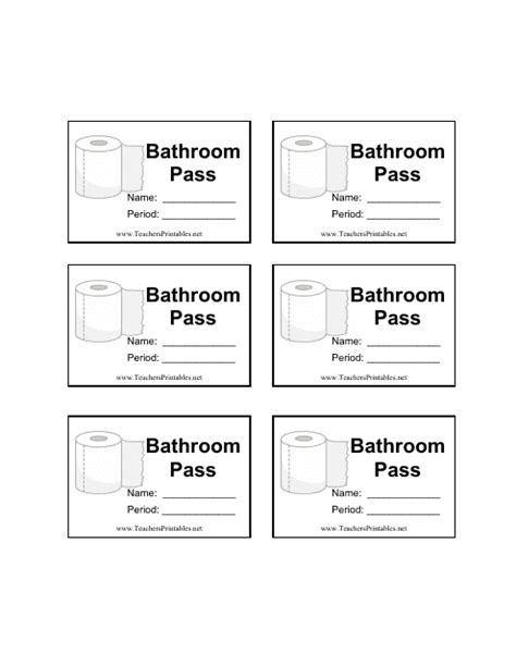 restroom passes printable form templates  submit