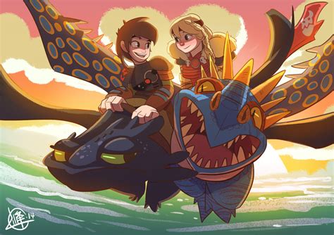 Hiccup X Astrid By Linfongart Httyd