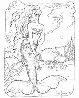 Mermaid Coloring Pages Printable Sheets Colouring Adults Kids Mermaids Print Adult Ariel Pretty Realistic Drawing Beautiful H2o Book Color Little sketch template